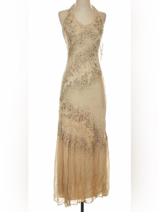 Sue Wong Dresses & Skirts - Vintage 90s y2k Sue Wong silk lace and sequin embellished maxi halter dress